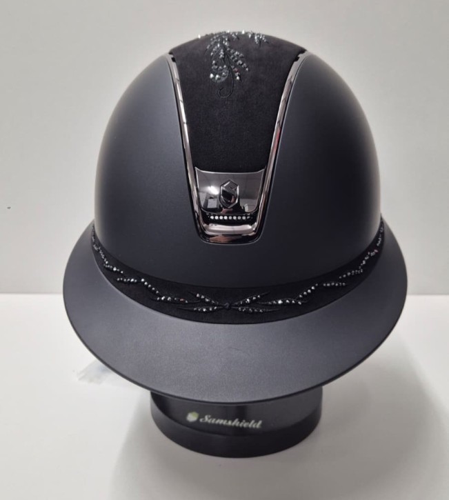 Samshield Miss Shield Shadowmatt 2.0 schwarz Konfiguration Top und Front Band flower swarovski