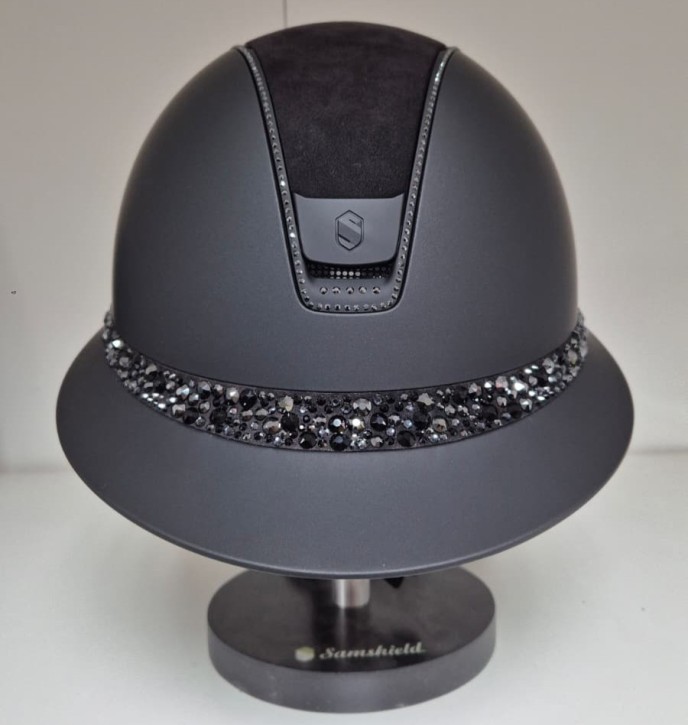 Samshield Miss Shadowmatt 2.0 schwarz Konfiguration Top Alcantara, Front Glacier, 300 Swarovskis