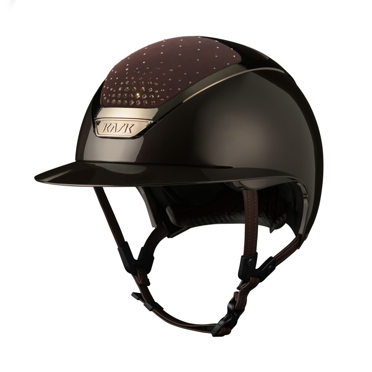 Kask Star Lady Pure Shine Espresso Crystals Passage Swarovski® Greige
