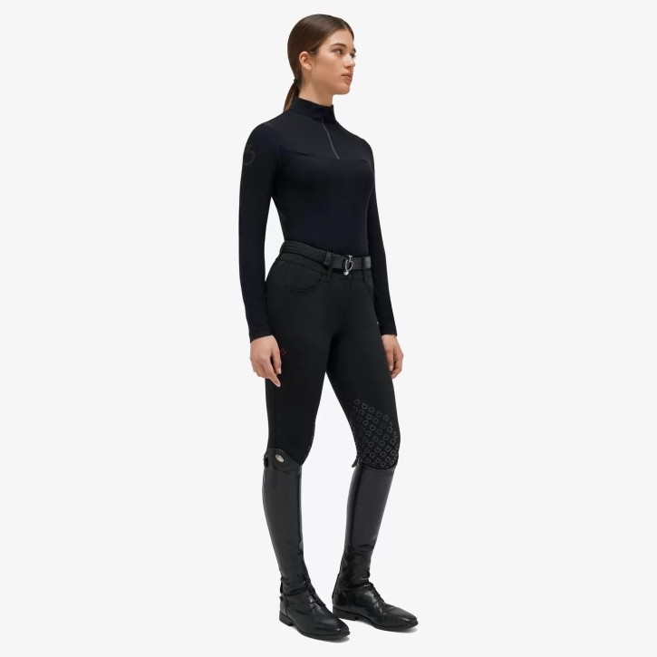 Cavalleria Toscana Damen-Fleeceshirt langarm schwarz