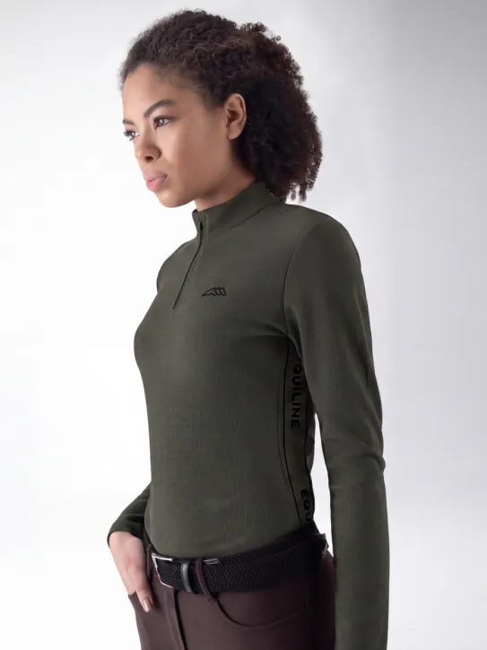 Equiline Damen Trainingsshirt langarm EQEble Olive Night