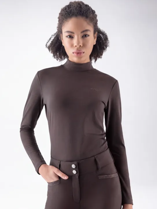 Equiline Damen Trainingsshirt langarm EQGlin Coffee Bean