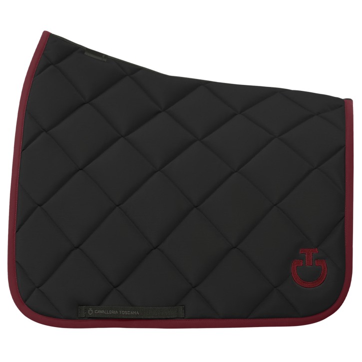 Cavalleria Toscana Dressur Schabracke Diamond Quilted Schwarz/Bordeaux
