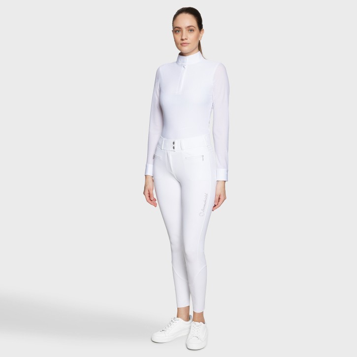 Samshield Damen Vollgrip Reithose Highwaist Claranova Weiß