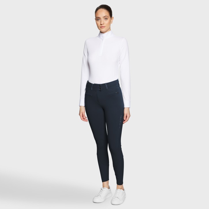 Samshield Damen Kniegrip Reithose Highwaist Claranova Navy