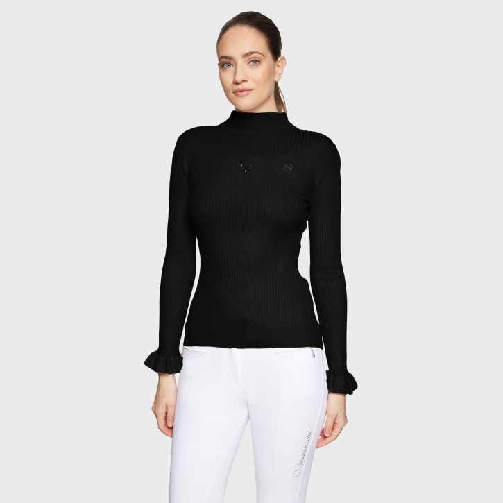 Samshield Damen Pullover Lidia Ruffle Schwarz