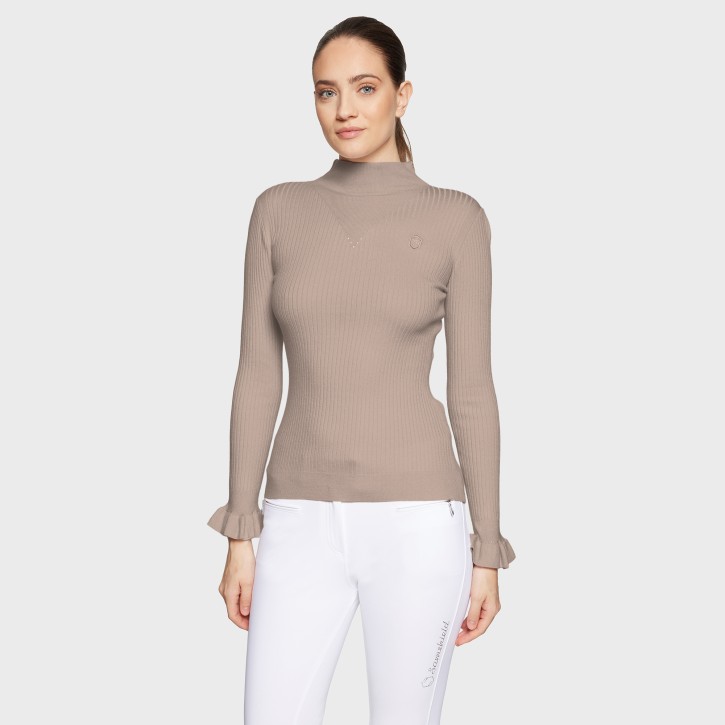 Samshield Damen Pullover Lidia Ruffle Vanilla