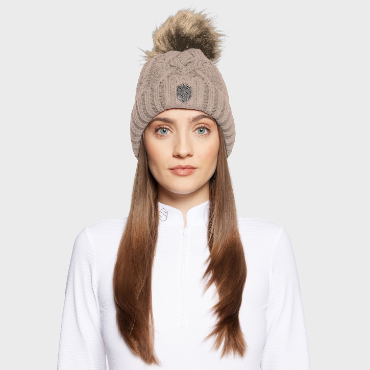 Samshield Damen Bommelmütze Nora Crystal Intarsia Vanilla
