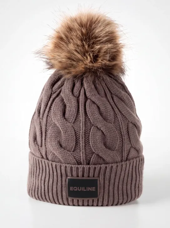 Equiline Damen Strickmütze mit Bommel EQGat Greige