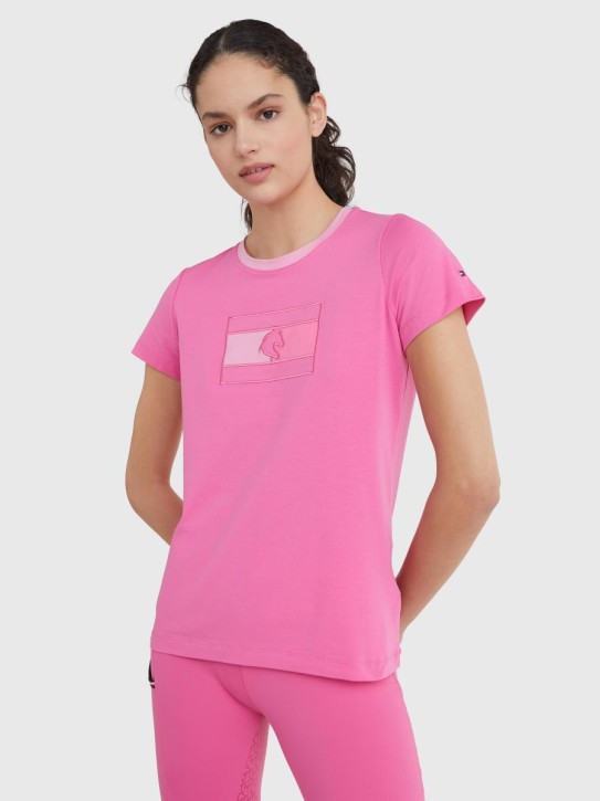 Tommy Hilfiger Equestrian Damen T-shirt rundhals radiant pink