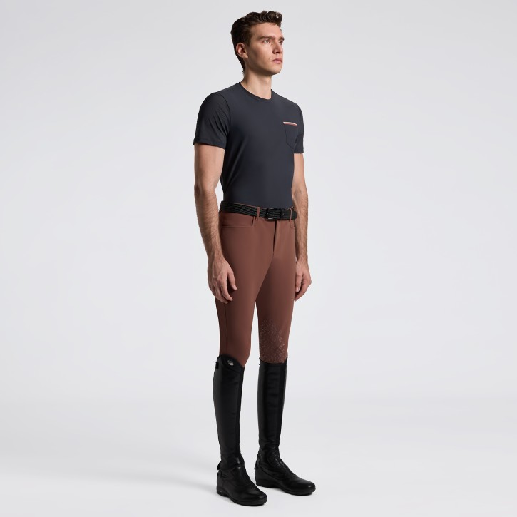 Cavalleria Toscana Herren Jersey T-Shirt mit Tasche - Charcoal