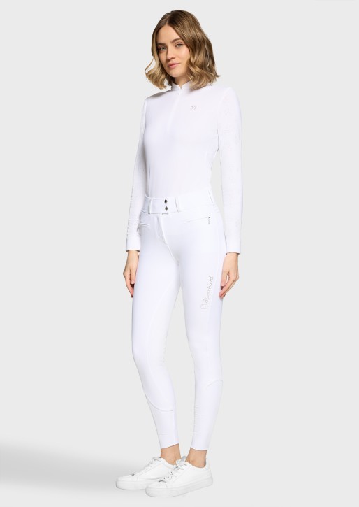 Samshield Damen Reithose Vollgrip Highwaist Claranova Weiß 38 (FR 36)