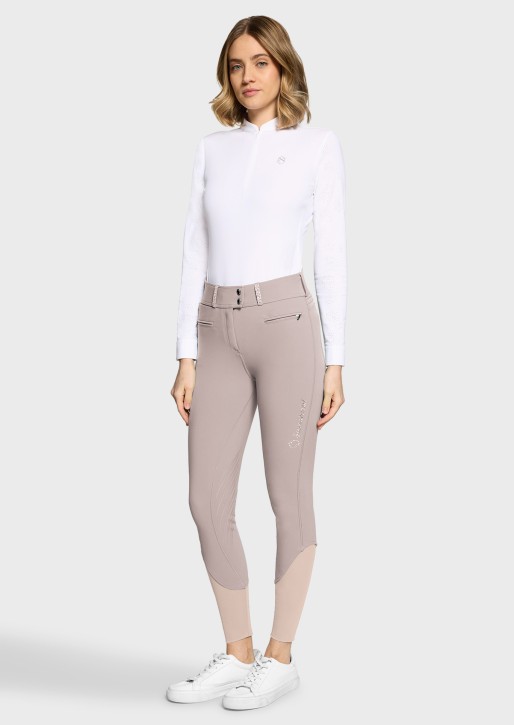 Samshield Damen Reithose Vollgrip Highwaist Claranova Latte
