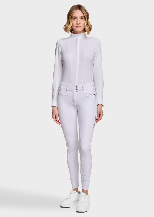 Samshield Damen Vollgrip Reithose Clara Crystal Fabric Weiß