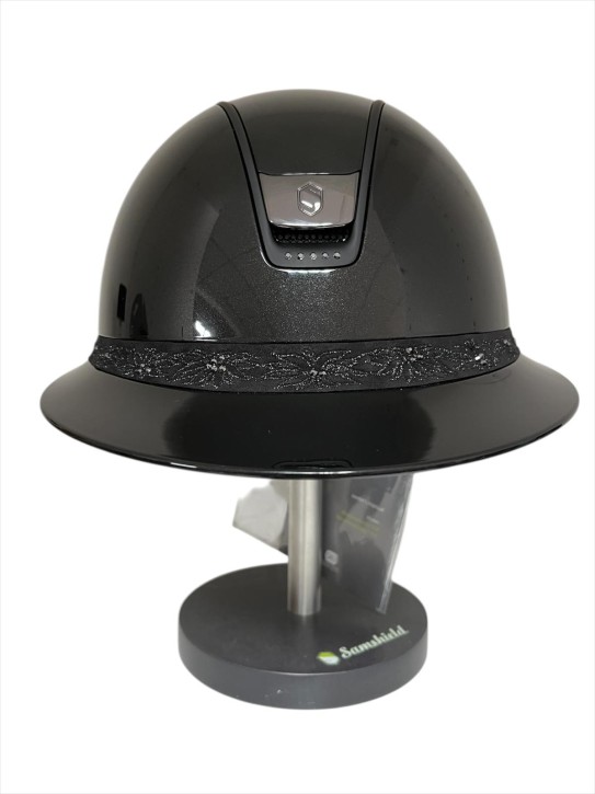 Samshield Miss Shadowglossy 2.0 schwarz Konfiguration Front Spring Flower, 5 Swarovskis Jet hematite