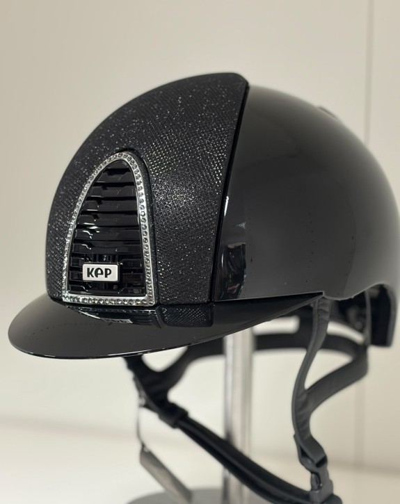Kep Reithelm mit Inlay Cromo 2.0 Luminor swarovski Frame Polo schwarz