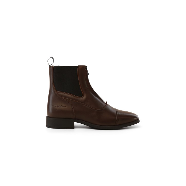 Dyon Stiefelette mit Frontreißverschluss aus Leder Braun
