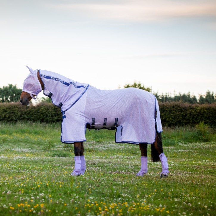 Horseware Amigo Fliegendecke Bug Buster Lavender Atlantic Blue & Ivory