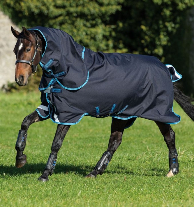 Horseware Amigo Bravo 12 Plus Bundle Navy / Turquoise, Aqua & Navy 50g + Liner 100g&300g 145