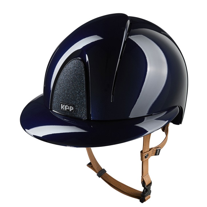KEP Reithelm Smart Nova Polo Star blau metal polish / beiger Kinnriemen