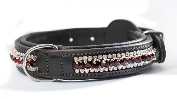 Equestrian Stockholm Hundehalsband Bordeaux Crystal 30