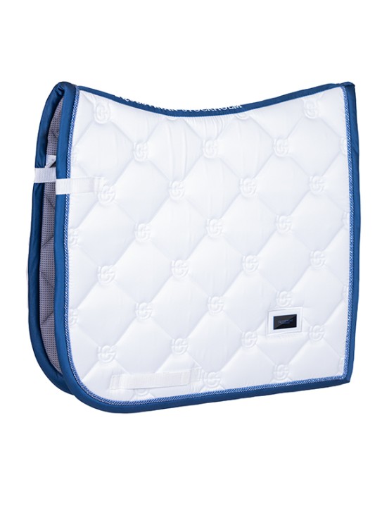 Equestrian Stockholm Dressur Schabracke White Blue Meadow Full