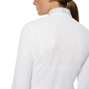 Cavalleria Toscana Damen-Turniershirt Jersey langarm weiß
