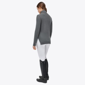 Cavalleria Toscana Damen Rollkragenpullover Merinowolle grau