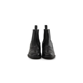 Dyon Stiefelette mit Frontreißverschluss aus Leder Schwarz