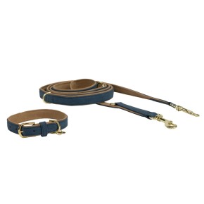 Kentucky Hundehalsband soft vegan leather navy/beige XL