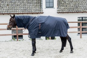 Kentucky Regendecke Hurricane mit Steigbügelöffnungen navy L