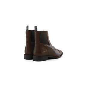 Dyon Stiefelette mit Frontreißverschluss aus Leder Braun