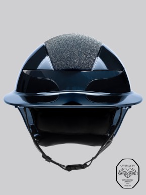 Equiline Reithelm Xanto Sonnen-Visier Blau Glänzend Top Swarovski