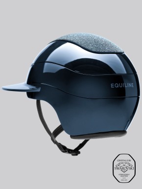 Equiline Reithelm Xanto Sonnen-Visier Blau Glänzend Top Swarovski
