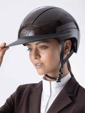 Equiline Reithelm Xanto Sonnen-Visier braun glänzend