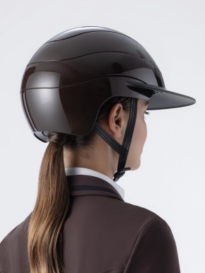 Equiline Reithelm Xanto Sonnen-Visier braun glänzend