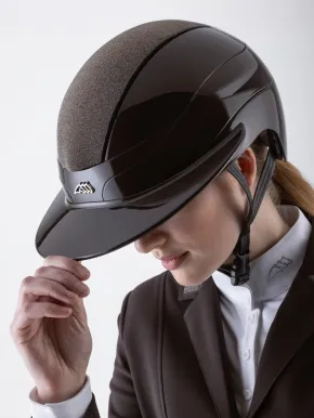 Equiline Reithelm Xanto Sonnen-Visier braun glänzend Top Swarovski