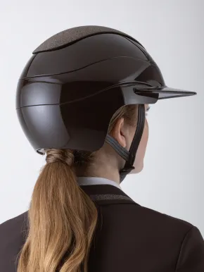 Equiline Reithelm Xanto Sonnen-Visier braun glänzend Top Swarovski