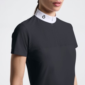 Cavalleria Toscana Damen Turniershirt Kurzarm Charcoal