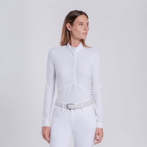 Cavalleria Toscana Damen Langarm Turniershirt Weiß