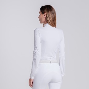 Cavalleria Toscana Damen Langarm Turniershirt Weiß