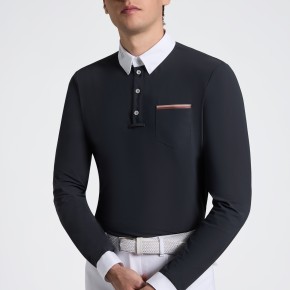 Cavalleria Toscana Herren Turniershirt Langarm Charcoal