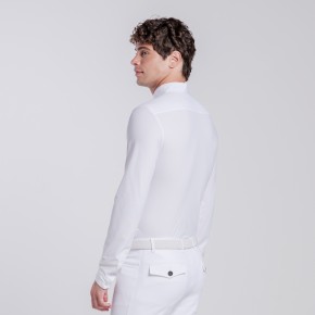 Cavalleria Toscana Herren Langarm Turniershirt Weiß