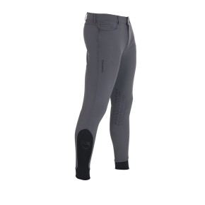 Equestro Herren Reithose Slim-Fit mit Kniegrip - Asphalt Grau