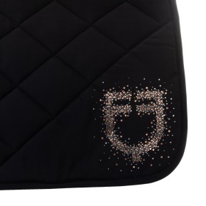 Equestro Dressurschabracke Glitzer Logo Schwarz FULL