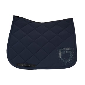 Equestro Dressurschabracke Glitzer Logo - Navy FULL
