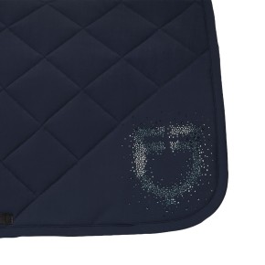 Equestro Dressurschabracke Glitzer Logo - Navy FULL
