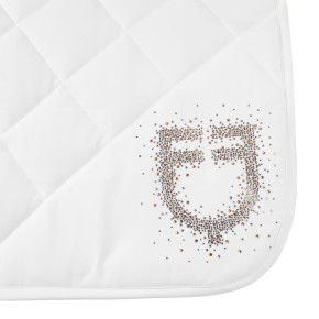 Equestro Dressurschabracke Glitzer Logo Weiß FULL