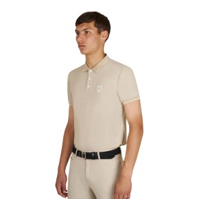 Equestro Herren Trainingspolo - Oxford Tan/Weiß