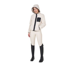 Equestro Damen Teddy Fleece Jacke Antique White